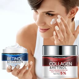 image-Collagen Face Cream Suit High Quality Hyaluronic Acid Anti Wrinkle Retinol Moisturizing Anti-aging Facial Skincare Products 2pcs