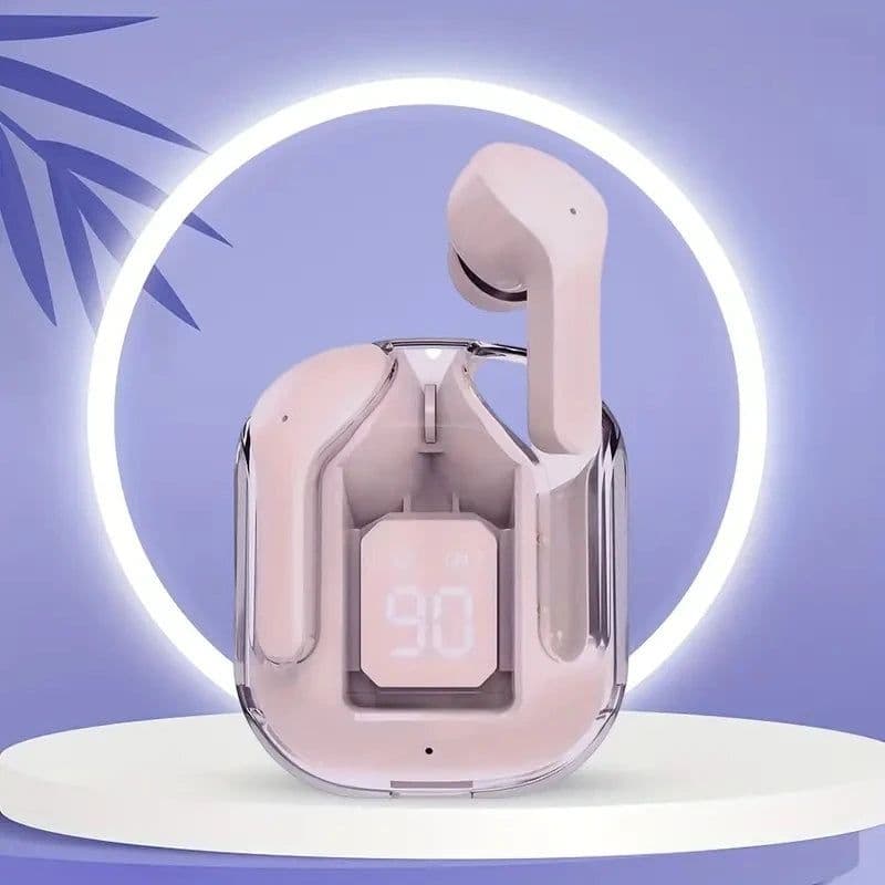 image-Original T2 Wireless Bluetooth Earphone Transparent HIFI Headphones LED Power Digital Display Stereo Sound Earphones for Xiaomi