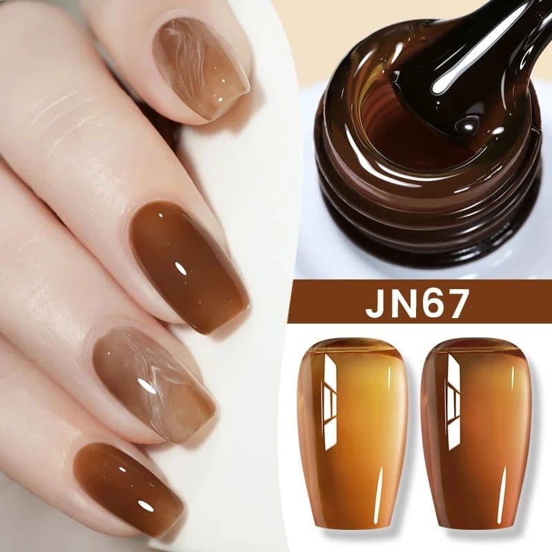 image-BORN PRETTY Milky White Jelly Nude Gel Nail Polish 10ml White Translucent Soak Off Gel Vernis Semi Permanent Need UV Light Cure
