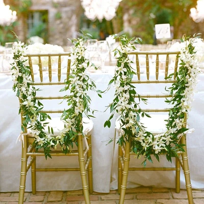 image-Artificial Flower Wisteria Vine Ivy Leaf Garland Silk Rose Flowers Rattan String Vine Wedding Arch Flower Home Garden Decoration