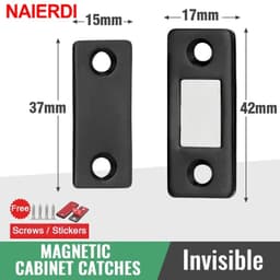 image-NAIERDI 2pcs/Set Magnetic Cabinet Catches Magnet Door Stops Hidden Door Closer With Screw For Closet Cupboard Furniture Hardware