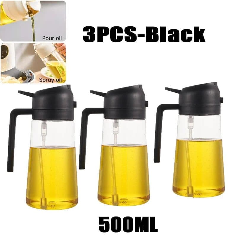image-200/300/500ml Oil Spray Bottle BBQ Cooking Olive Oil Sprayer Plastic Baking Oil Spray Empty Bottle Vinegar Bottle Or Oil brush