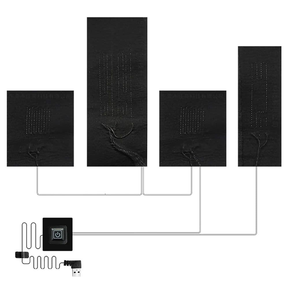 image-USB Clothes Heater Pad Temperature Control Pad Waterproof Cloth Jacket Heater Pads 3 Thermal Pads DIY Heat Clothing for Camping