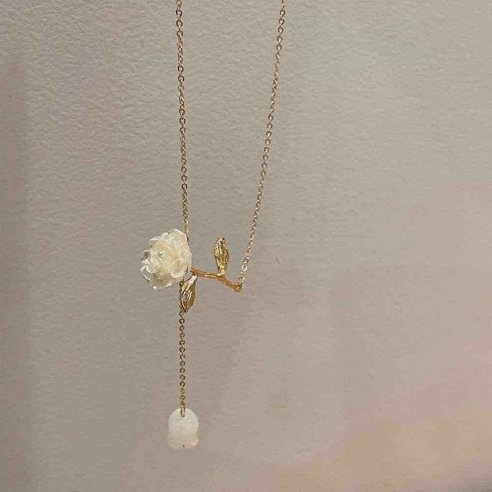 image-New Wine Red Cherry Gold Color Pendant Necklace For Women Personality Fashion Necklace Wedding Jewelry Birthday Gifts