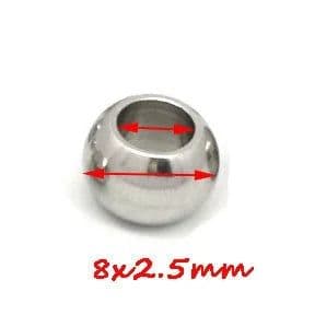 image-100pcs 2 mm-12 mm 316L Stainless Steel Beads European Ball Metal Big Hole Spacer Beads for Jewelry Making Diy Bracelet Necklace