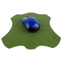 image-K0001EB | Tappetino per Mouse Made in Italy in Vera Pelle pieno fiore, grana dollaro - Colore Verde - Dimensioni: cm 20 x 23 - Confezione: Sacchetto tubolare Tnt