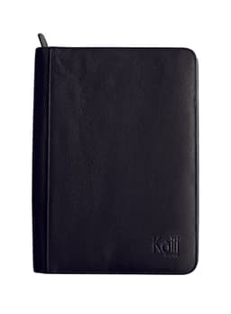 image-K0002AB | Portablocco in formato A4 in Vera Pelle pieno fiore, grana dollaro - Colore Nero - Dimensioni: cm 24 x 32 x 2 - Confezione: Sacchetto Tnt