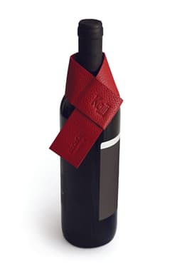 image-K0010VB | Drip-catcher Bottle in Genuine Leather Col. Red