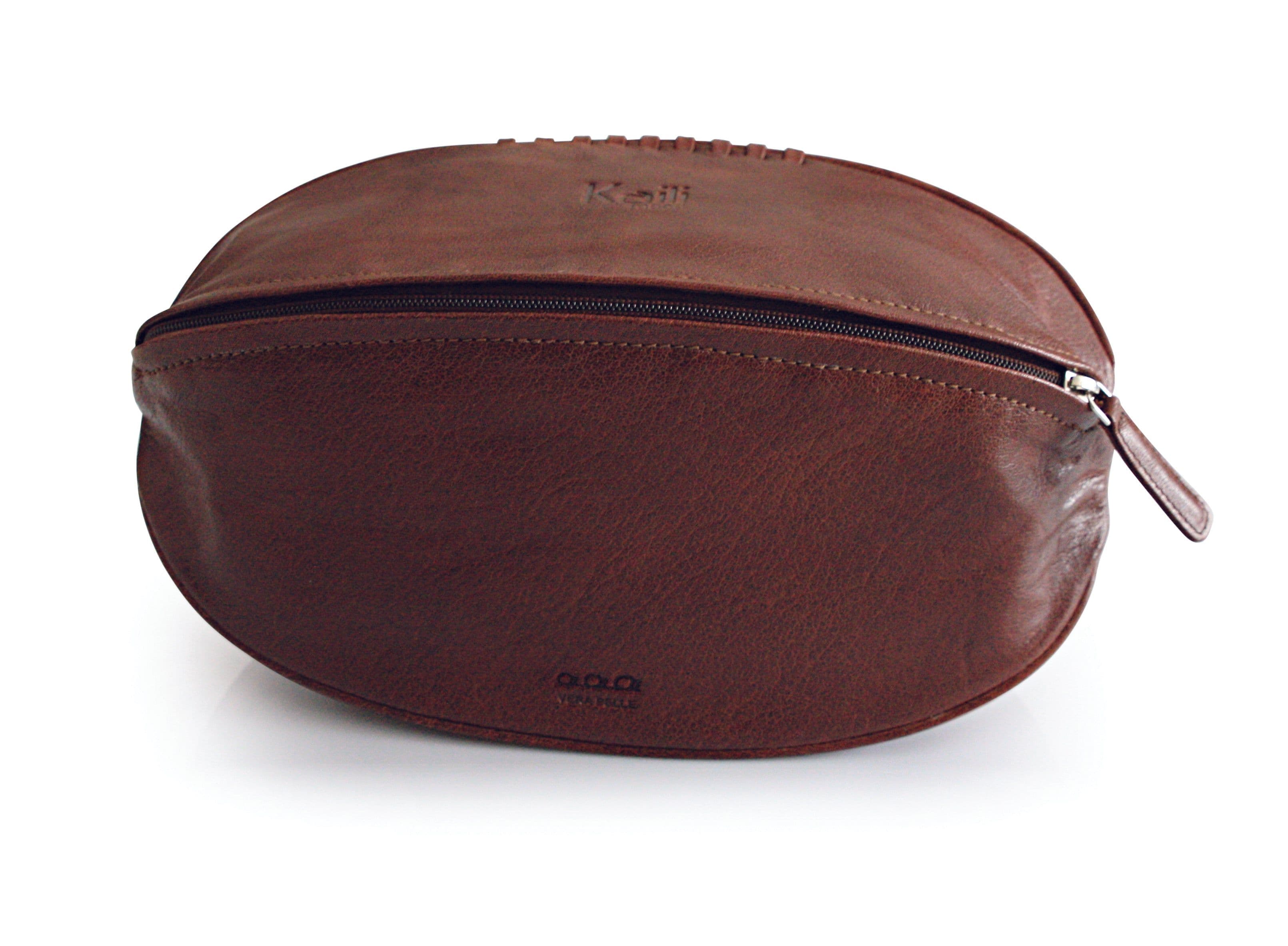 image-K0011BB | Rugby Ball Beauty Case - Genuine Leather Col. Testa Moro