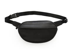 image-K0012AB | Marsupio in Vera Pelle pieno fiore, con leggera grana. 4 tasche con chiusura con lampo. Accessori Nickel Lucido. Colore Nero. Dimensioni: cm 25 x 13 x 5,5.Confezione: Sacchetto Tnt