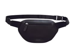 image-K0012AB | Marsupio in Vera Pelle pieno fiore, con leggera grana. 4 tasche con chiusura con lampo. Accessori Nickel Lucido. Colore Nero. Dimensioni: cm 25 x 13 x 5,5.Confezione: Sacchetto Tnt