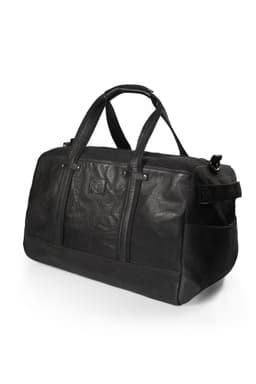 image-K0024AB | Travel Bag - Canvas/Genuine Leather Col. Black