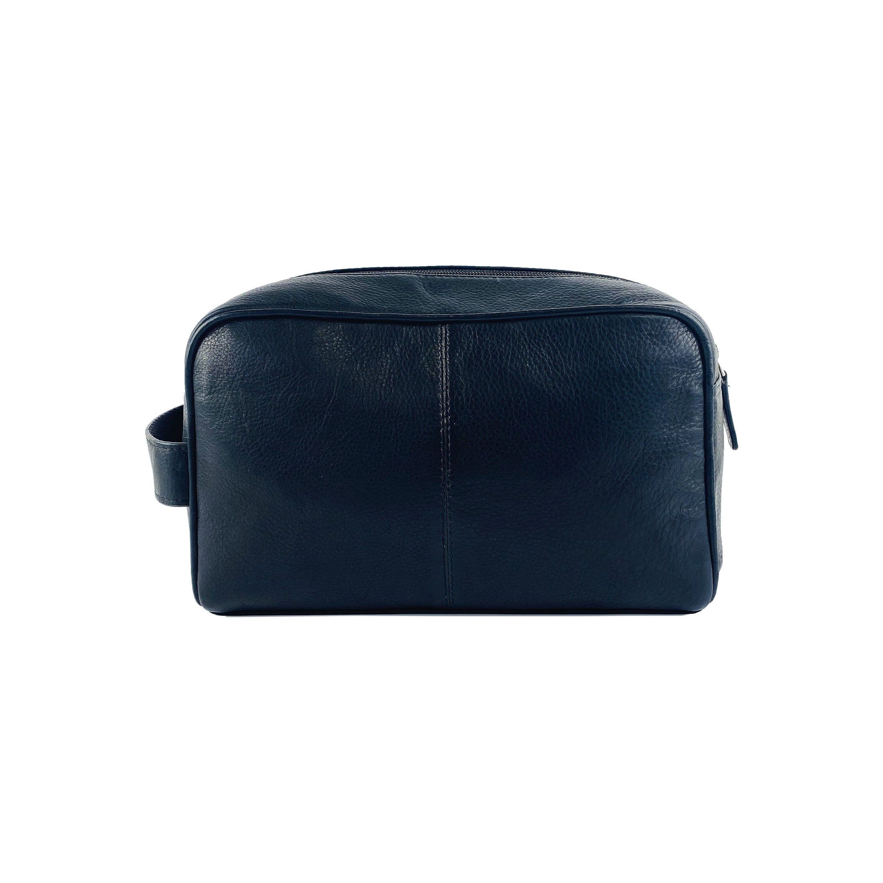 image-K0025AB | Beauty Case con maniglia laterale in Vera Pelle pieno fiore con leggera grana – Colore Nero. Chiusura con lampo, Dimensioni: cm 25 x 16 x 12. Confezione: Sacchetto Tnt