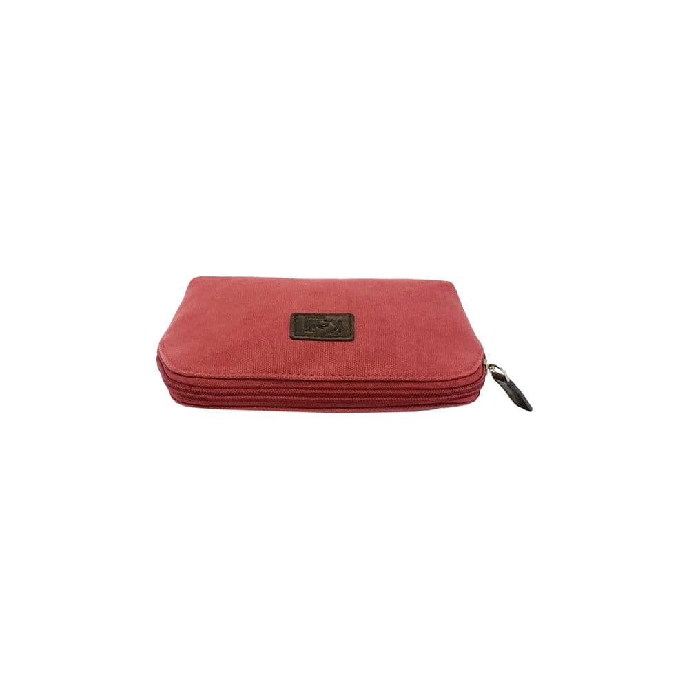 image-K0026XB | Woman Pochette - Canvas/Genuine Leather Col. Bordeaux