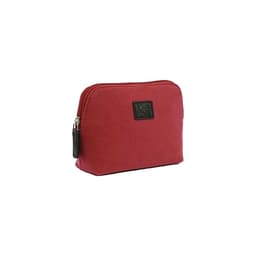 image-K0026XB | Pochette da Donna in Canvas/Vera Pelle pieno fiore Volanata - Colore Bordeaux/Testa Moro. Chiusura con lampo. Dimensioni: cm 17 x 13 x 6,5 - Confezione: Sacchetto Tnt