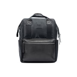 image-K0037AB | Zaino Idrorepellente in Nylon Waterproof/Vera Pelle pieno fiore con leggera grana - Colore Nero - Accessori Nickel lucido. Dimensioni: cm 27 x 39 x 19 - Confezione: Sacchetto Tnt