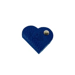 image-K0039DB | Genuine Leather Heart Cable Wrap Made in Italy Col. Blue