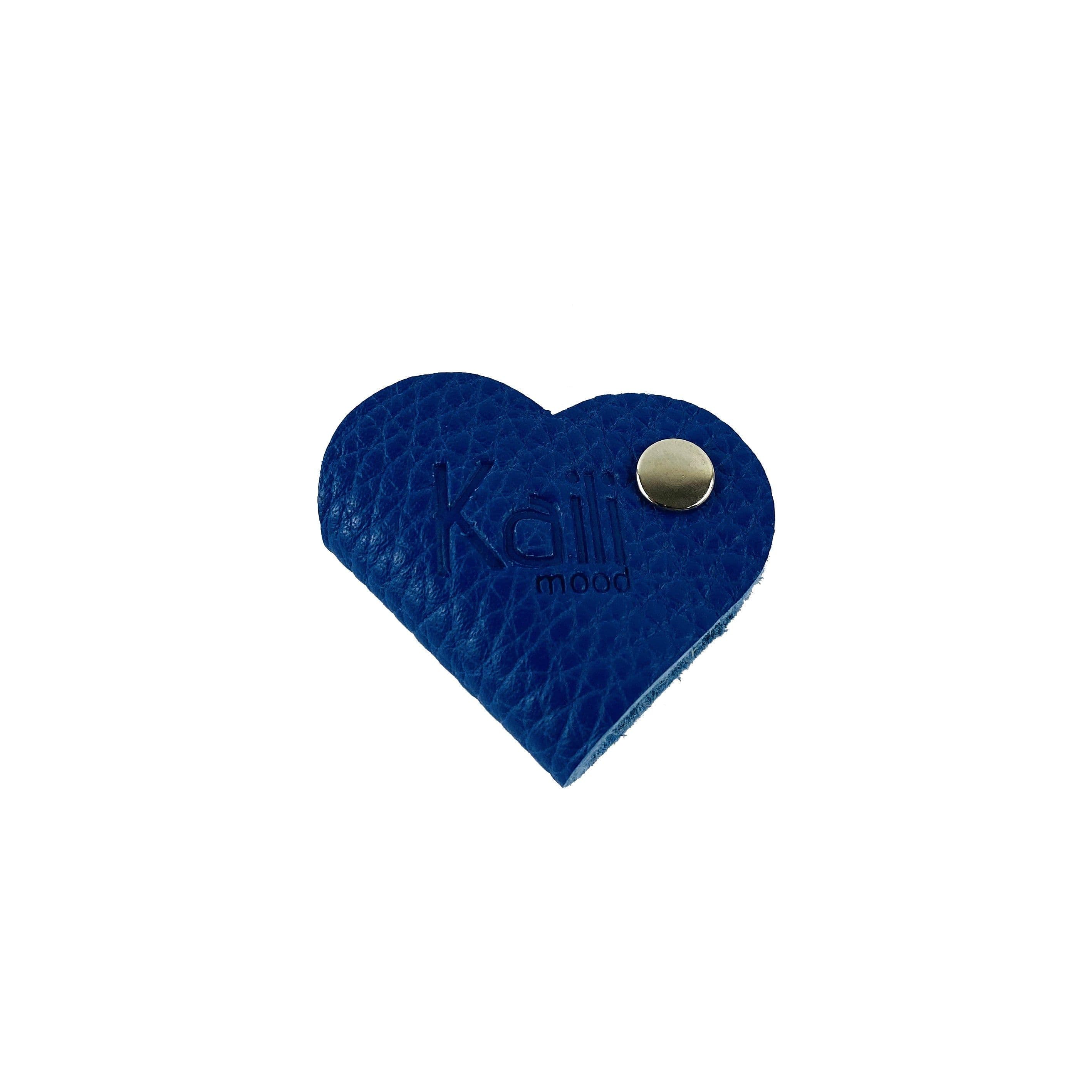 image-K0039DB | Genuine Leather Heart Cable Wrap Made in Italy Col. Blue