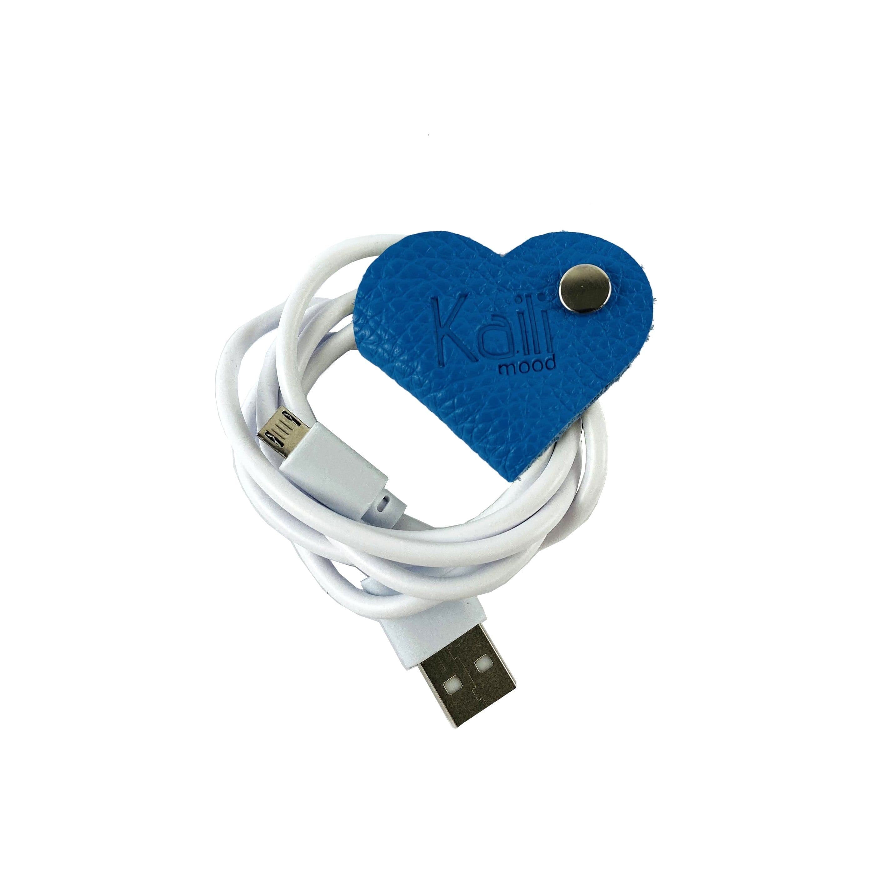 image-K0039OB | Genuine Leather Heart Cable Wrap Made in Italy Col. Light Blue