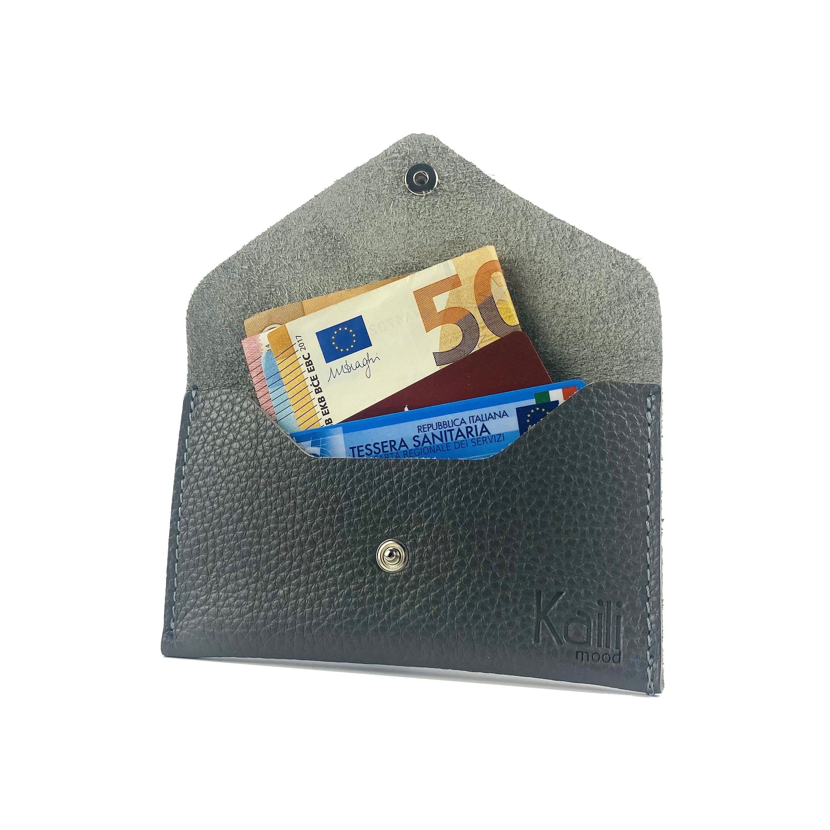 image-K0040FB | Pouch in Genuine Leather Made in Italy Col. Gray