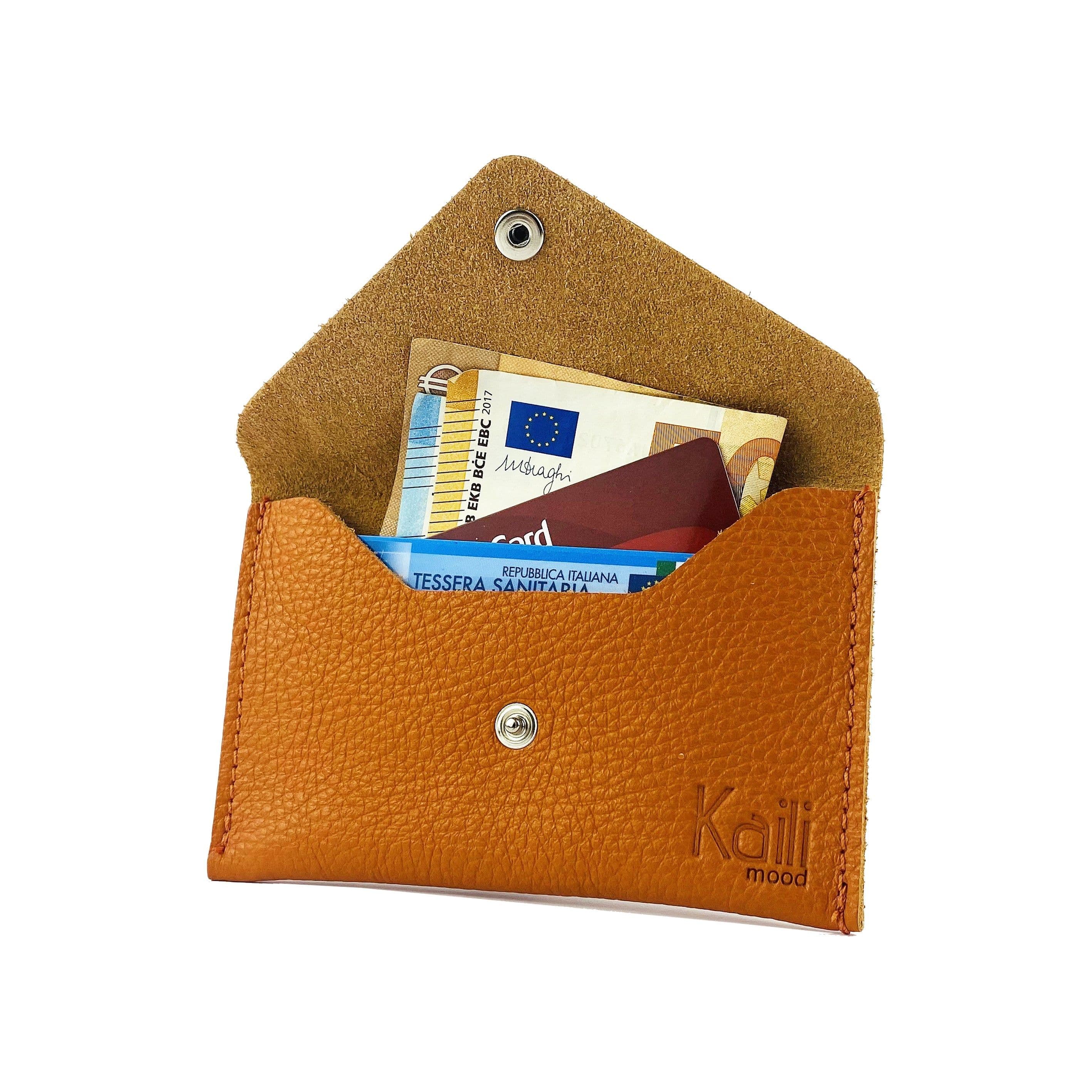 image-K0040LB | Pouch in Genuine Leather Made in Italy Col. Orange