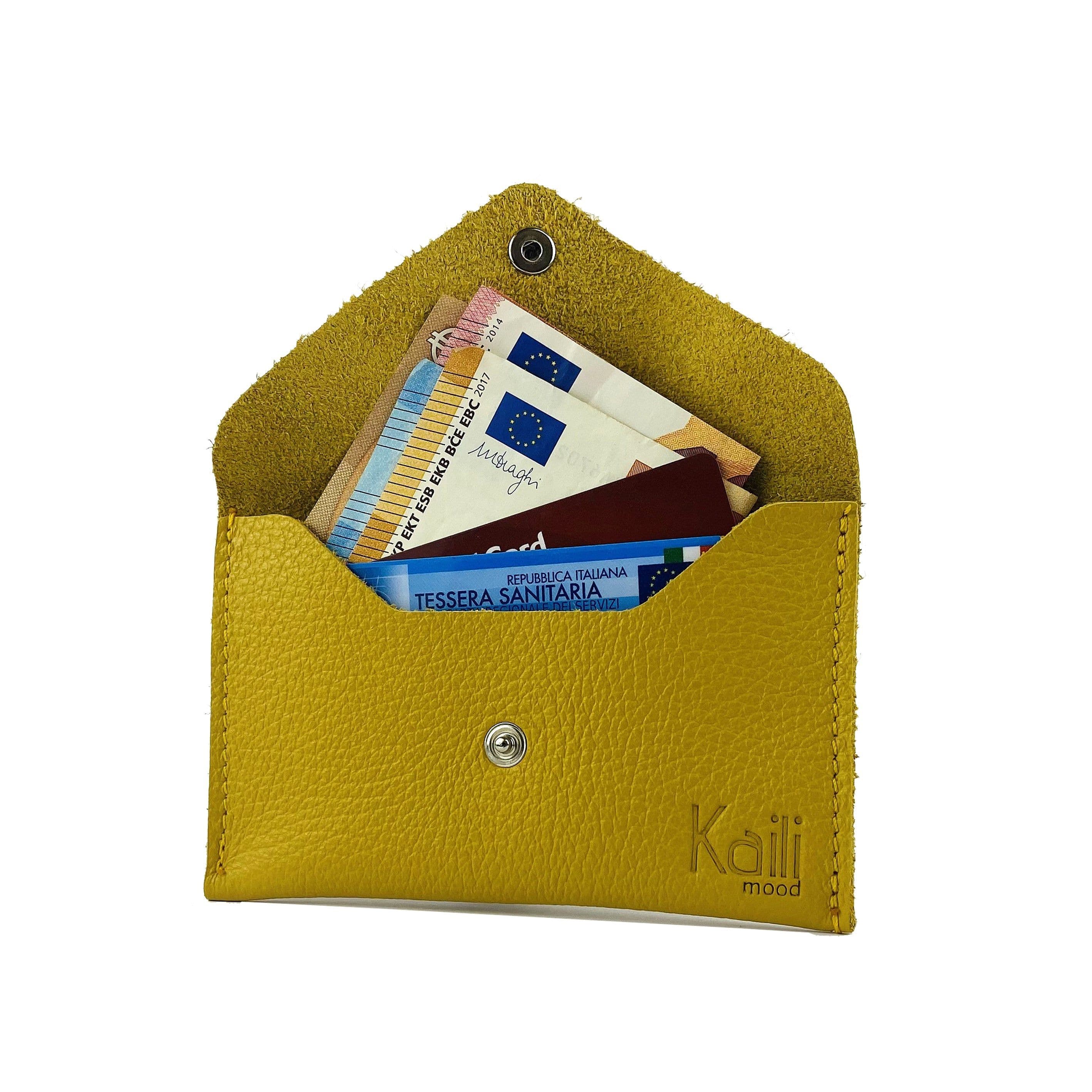 image-K0040RB | Pouch in Genuine Leather Made in Italy Col. Yellow