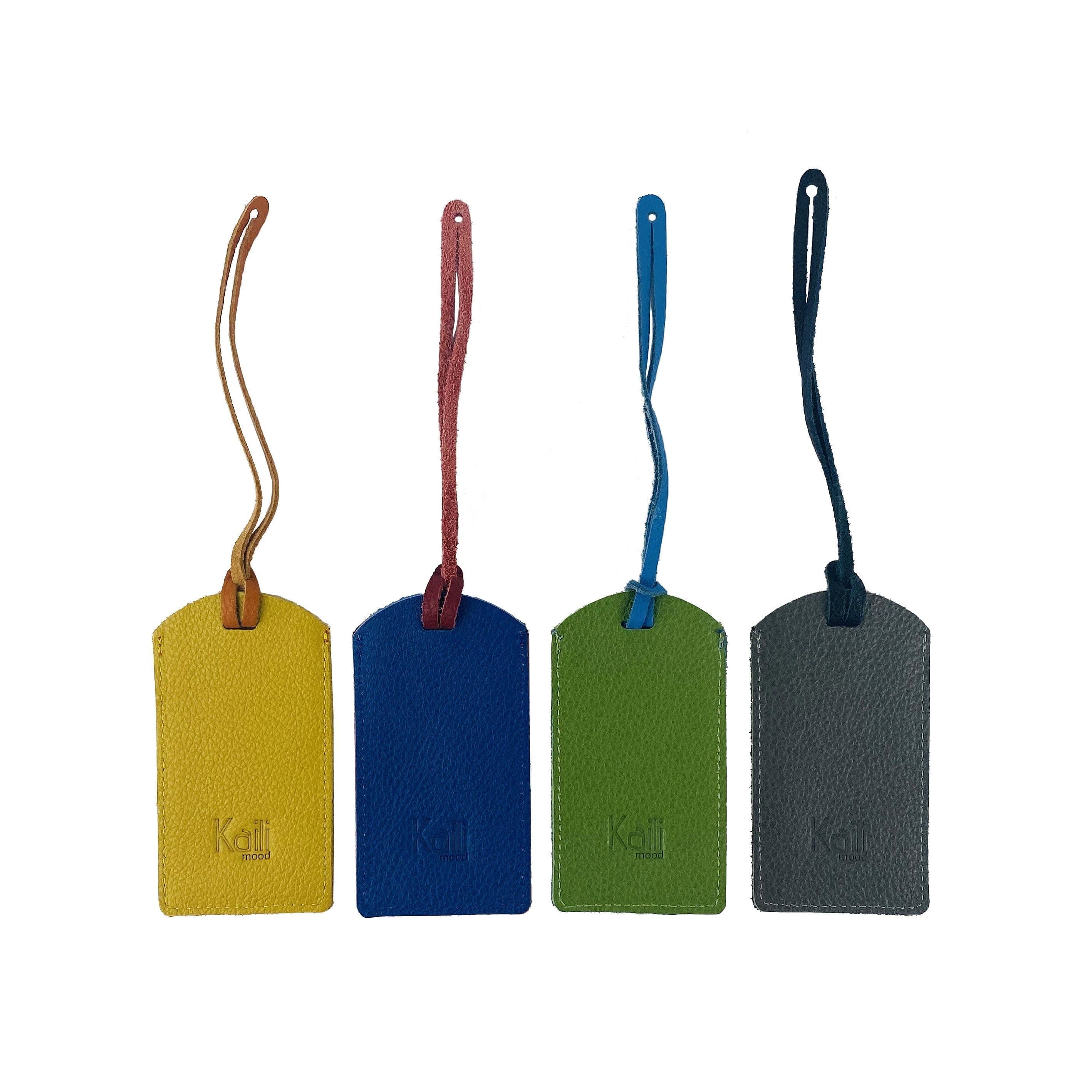 image-K0041AFB | Two-tone luggage tag in Genuine Leather Col. Black/Grey