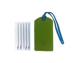 image-K0041EOB | Two-tone luggage tag in Green/Light Blue Genuine Leather
