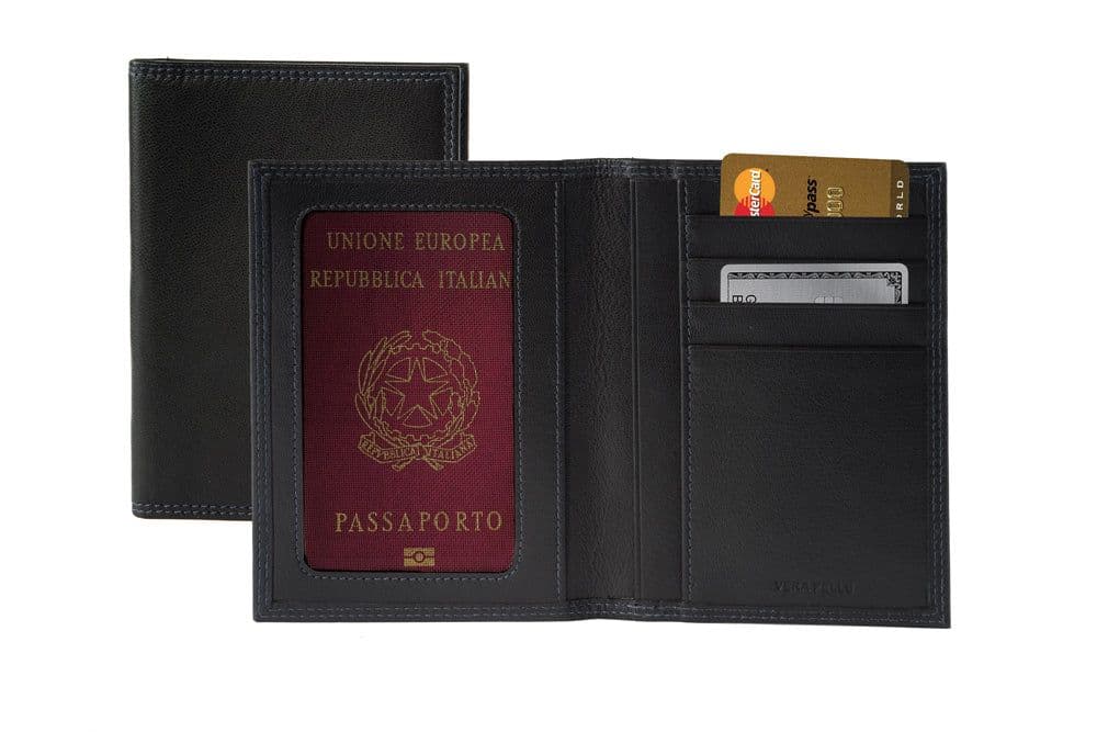 image-K10122AB | Documents/Passport Holder - Genuine Leather Col. Black
