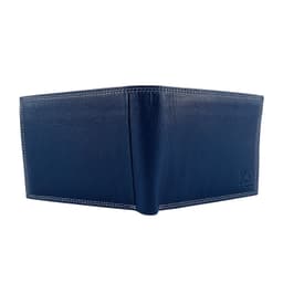 image-K10203DB | Portafogli Uomo in Vera Pelle pieno fiore, con leggera grana. Colore Blu. Tasca p/monete. Dimensioni da chiuso: cm 12,5 x 9,3 x 1. Confezione: Gift Box rigido fondo/coperchio