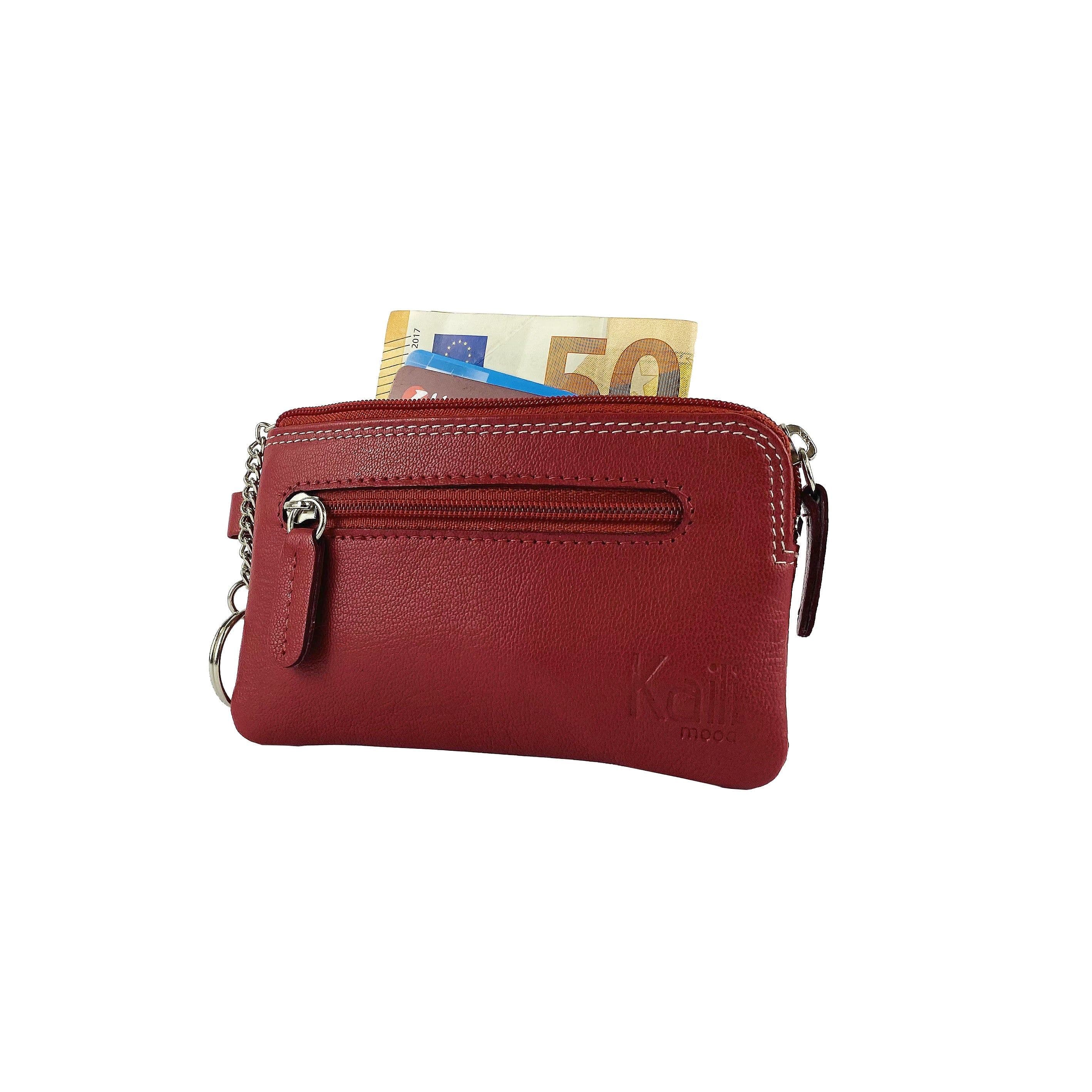 image-K10218VB | Keychain/Coin Purse - Genuine Leather Col. Red
