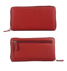 image-K10238VB | Women's Wallet with Zip Closure - Genuine Leather Col. Red