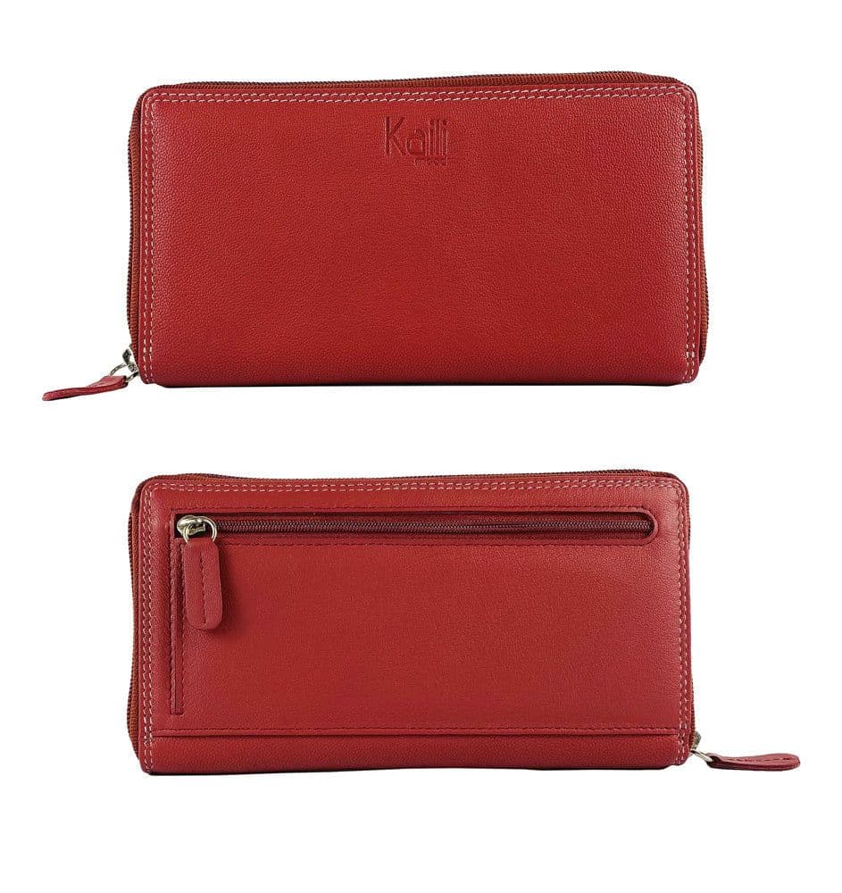 image-K10238VB | Women's Wallet with Zip Closure - Genuine Leather Col. Red