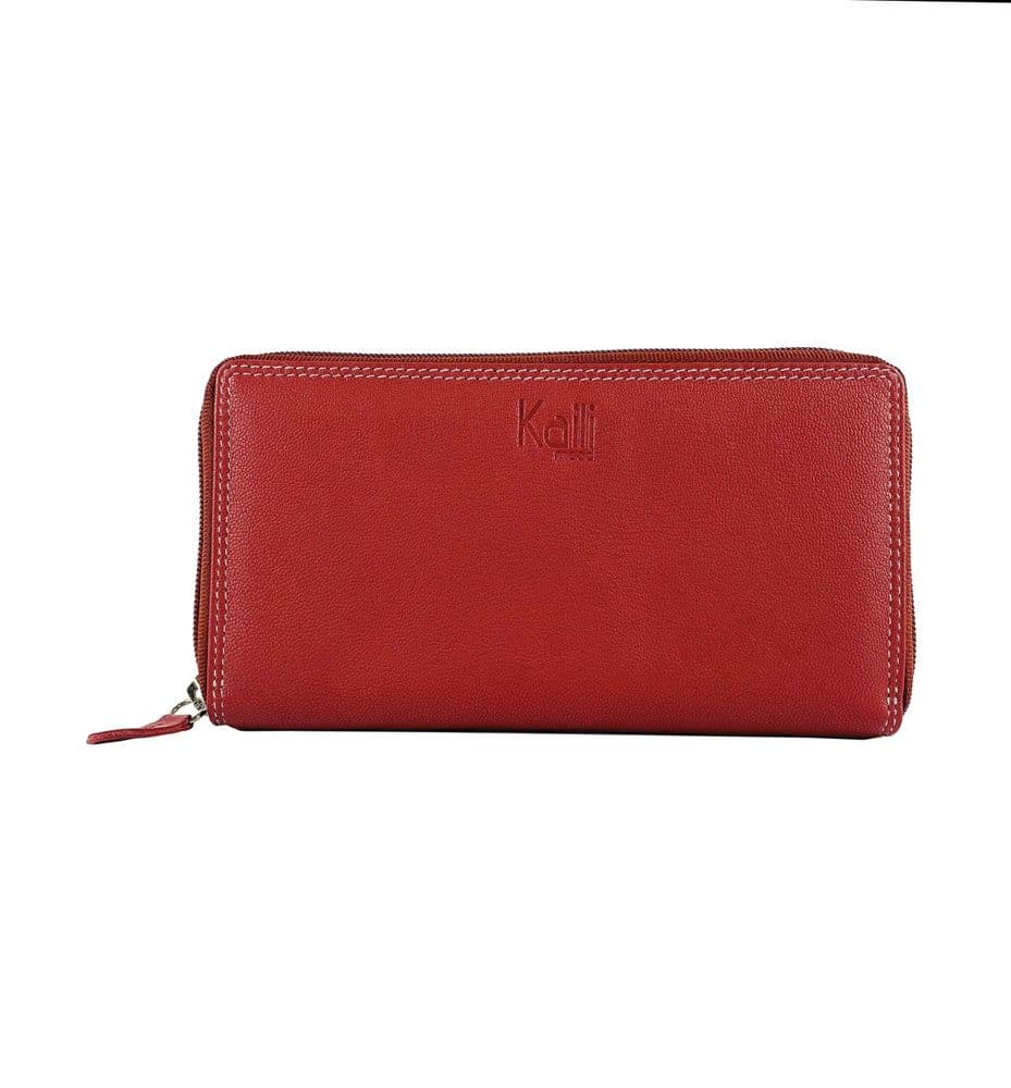 image-K10238VB | Women's Wallet with Zip Closure - Genuine Leather Col. Red