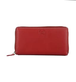 image-K10238VB | Portafogli Donna in Vera Pelle pieno fiore, con leggera grana. Colore Rosso. Dimensioni da chiuso: cm 18,5 x 10 x 2,5. Confezione: Gift Box rigido fondo/coperchio