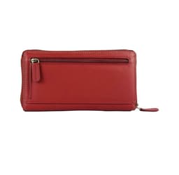 image-K10238VB | Portafogli Donna in Vera Pelle pieno fiore, con leggera grana. Colore Rosso. Dimensioni da chiuso: cm 18,5 x 10 x 2,5. Confezione: Gift Box rigido fondo/coperchio