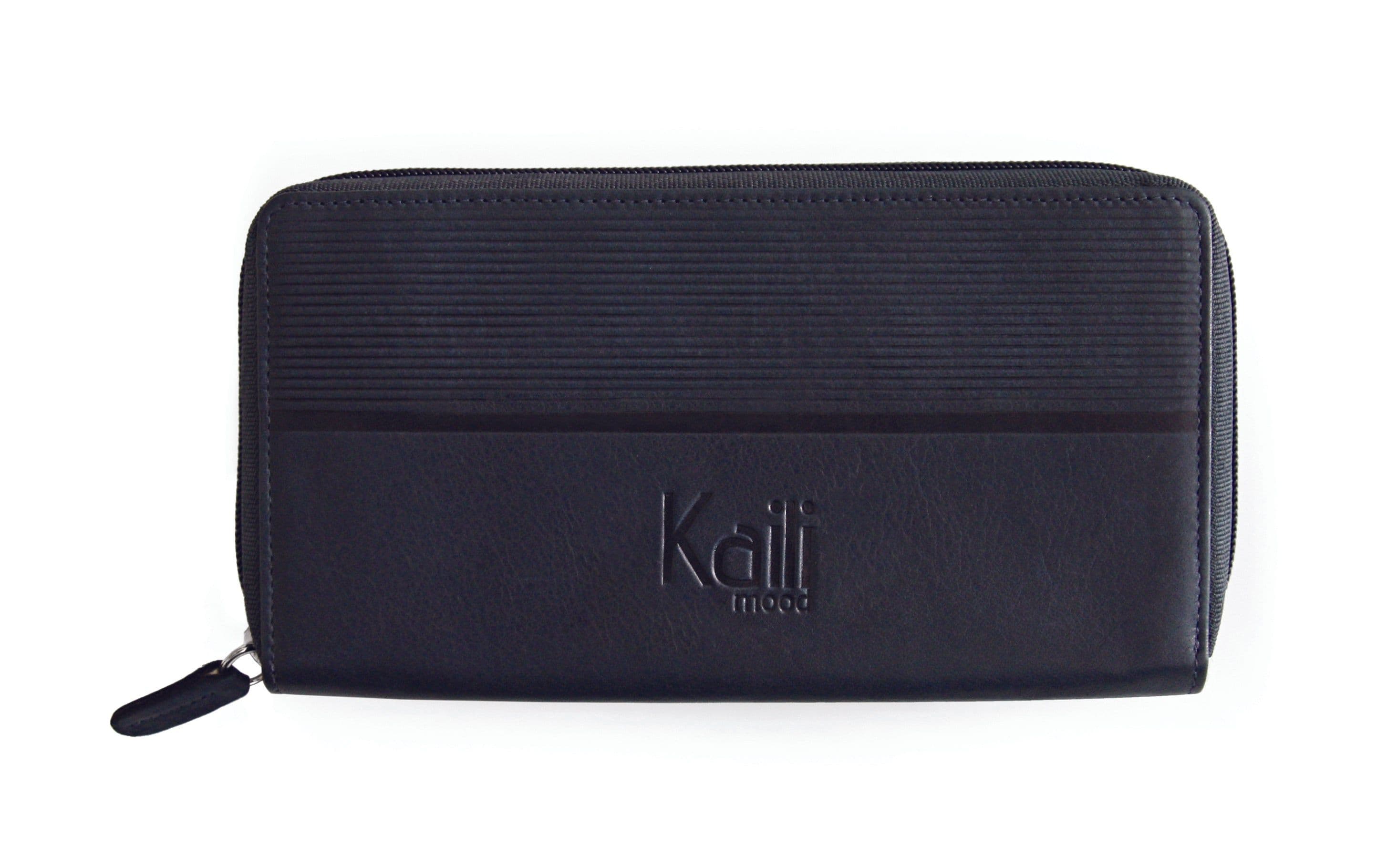 image-K10438DB | Women's Wallet with Zip Closure - Genuine Leather Col. Blue