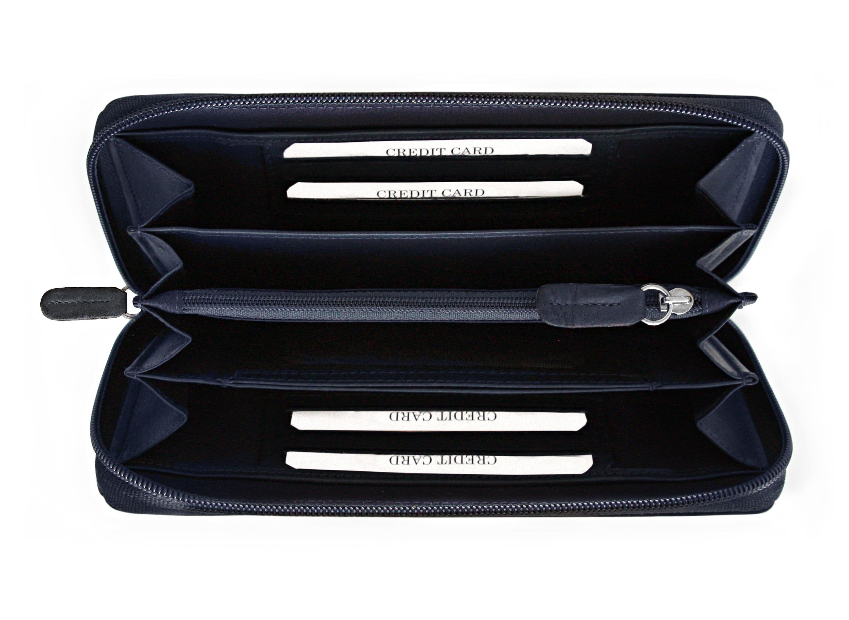 image-K10438DB | Women's Wallet with Zip Closure - Genuine Leather Col. Blue