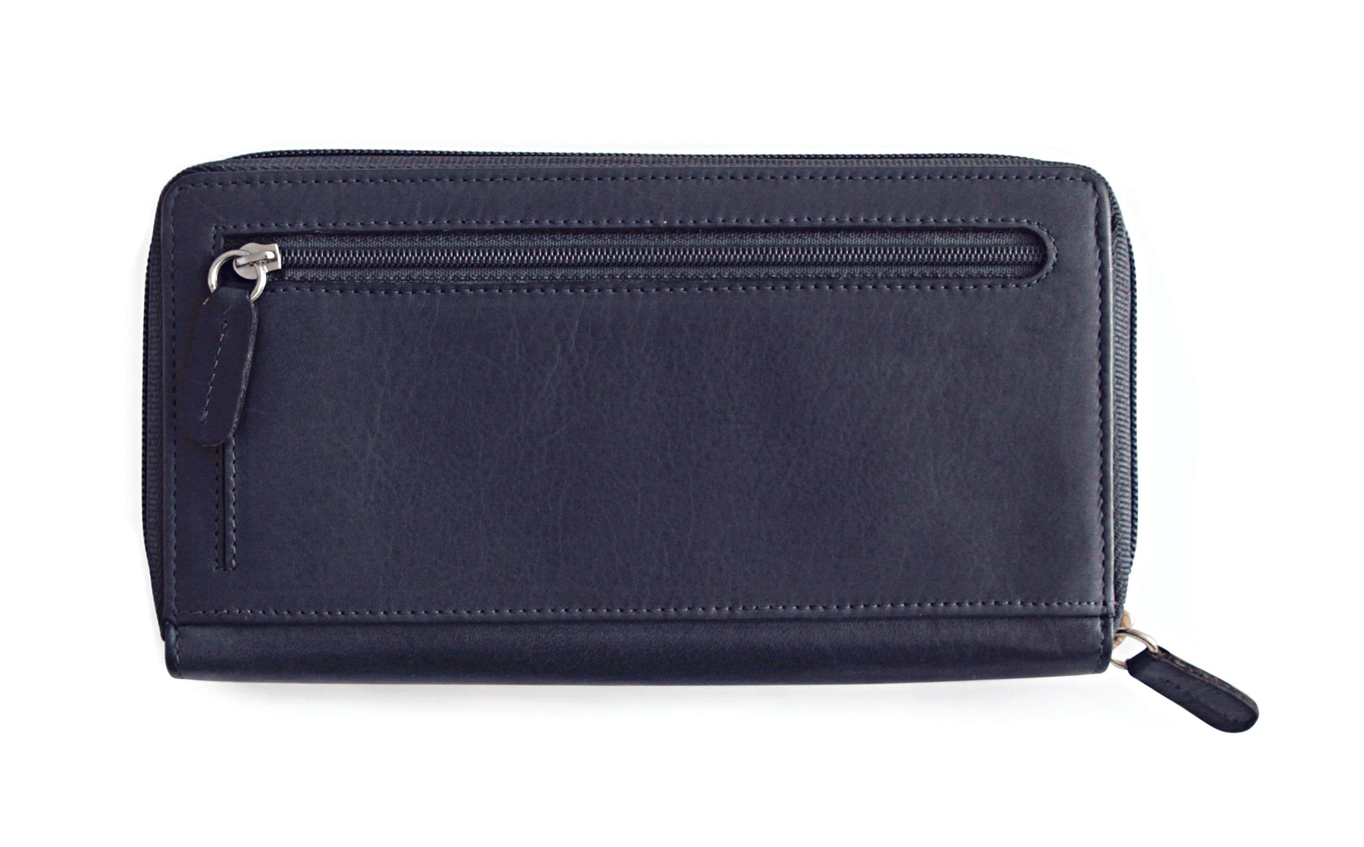 image-K10438DB | Women's Wallet with Zip Closure - Genuine Leather Col. Blue