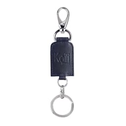 image-K10542FB | Portachiavi in Vera Pelle Liscia pieno fiore. Colore Grigio. Accessori Nickel lucido. Dimensioni totali: cm 3 x 16 x 0,5. Confezione: Gift Box rigido fondo/coperchio
