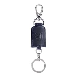 image-K10542FB | Portachiavi in Vera Pelle Liscia pieno fiore. Colore Grigio. Accessori Nickel lucido. Dimensioni totali: cm 3 x 16 x 0,5. Confezione: Gift Box rigido fondo/coperchio