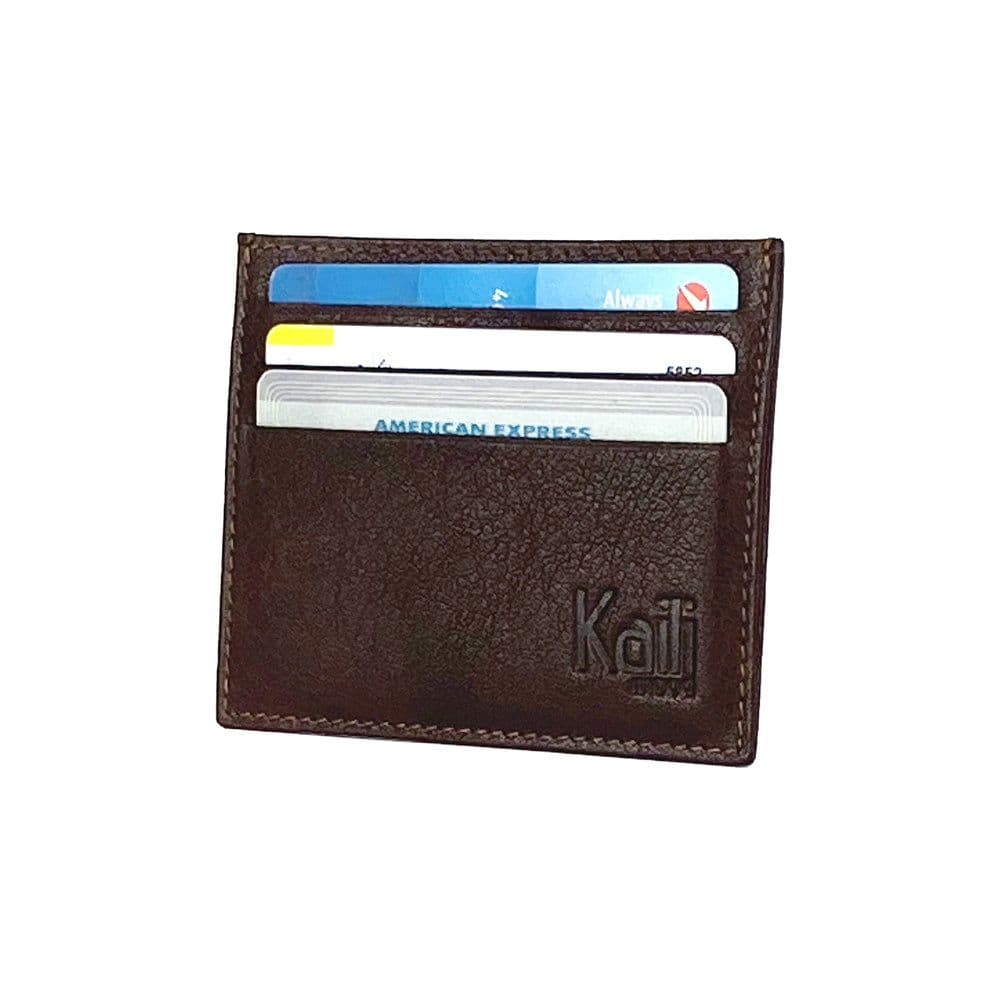 image-K10616BB | Credit Card Holder - Genuine Dark Brown Leather