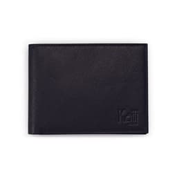 image-K10812AB | Portafogli Uomo in Saffiano Vera Pelle. Colore Nero. 8 slots per le carte di credito. Dimensioni da chiuso: cm 12,5 x 9,5 x 1. Confezione: Gift Box rigido fondo/coperchio