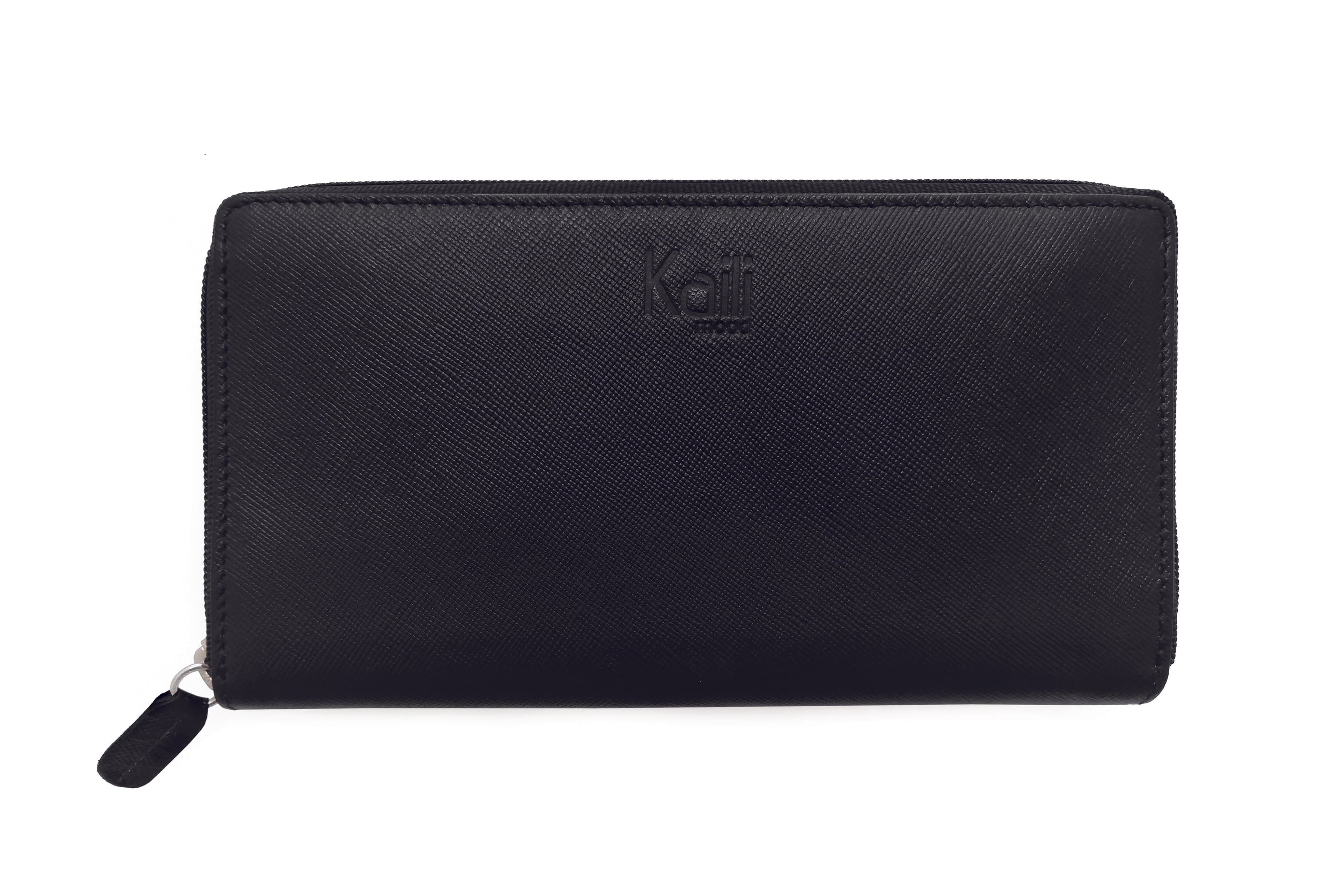 image-K10838AB | Women's Wallet with Zip Closure - Genuine Leather Col. Black