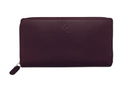 image-K10838XB | Portafogli Donna in Saffiano Vera Pelle. Colore Bordeaux. 6 slot per carte di credito. Dimensioni da chiuso: cm 18,5 x 10 x 2,5. Confezione: Gift Box rigido fondo/coperchio