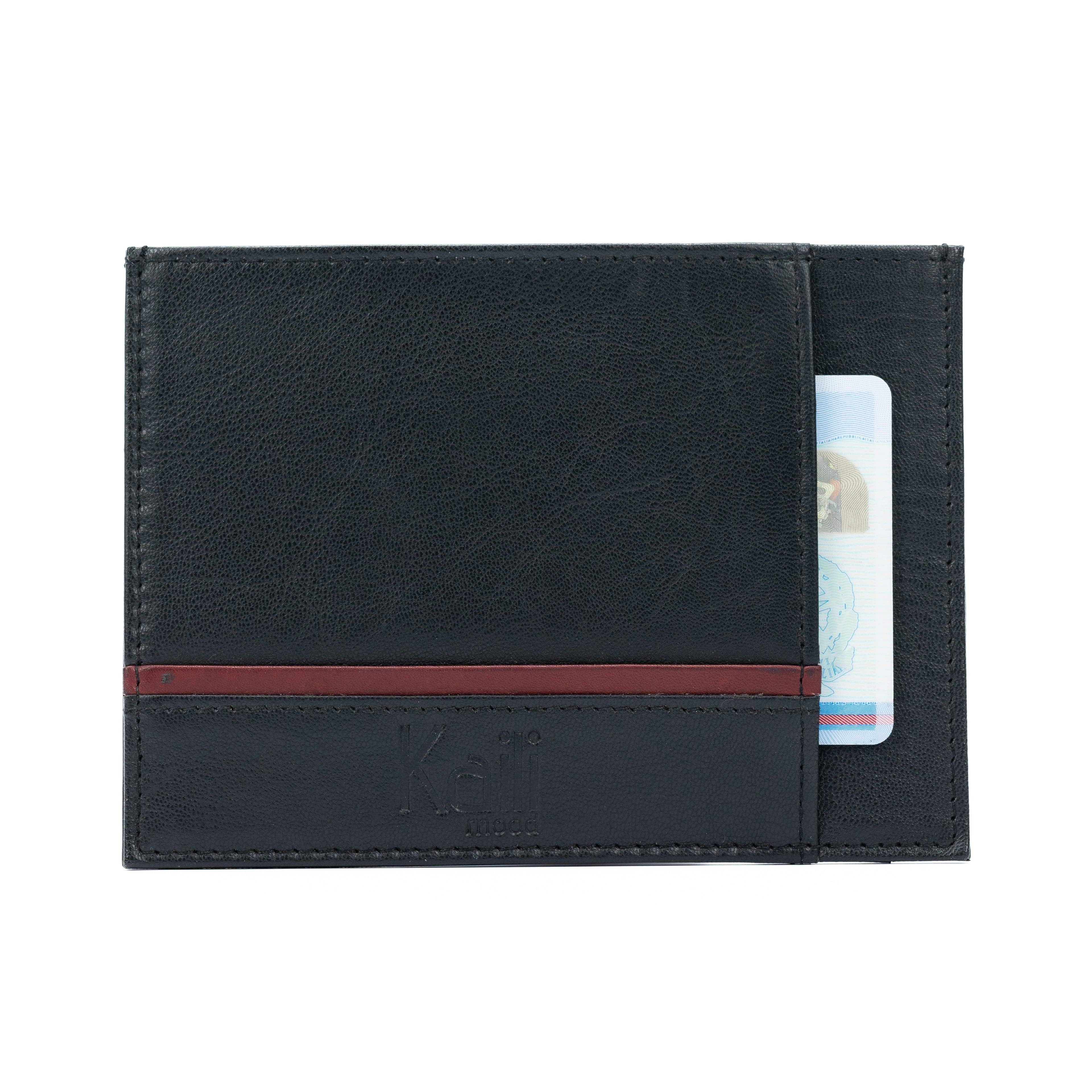 image-K10907AB | Portadocumenti/Carte di credito in Vera Pelle Col. Nero