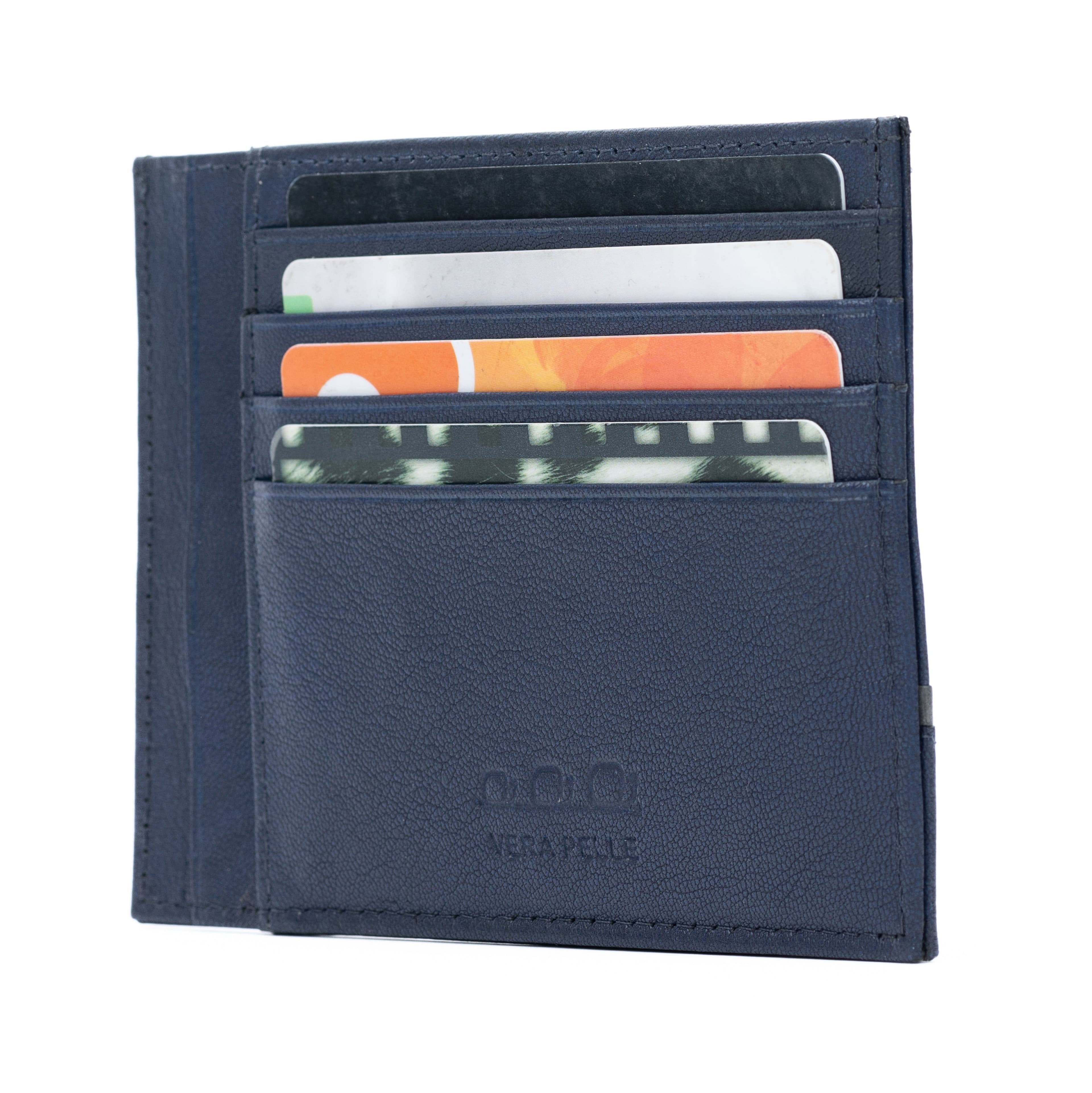 image-K10907DB | Portadocumenti/Carte di Credito in Vera Pelle Col. Blu