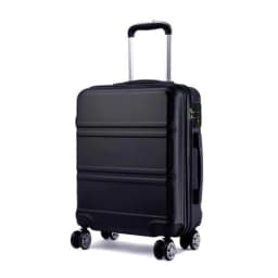 image-K1871-1L - Kono ABS Sculpted Horizontal Design 20 Inch Cabin Luggage - Black