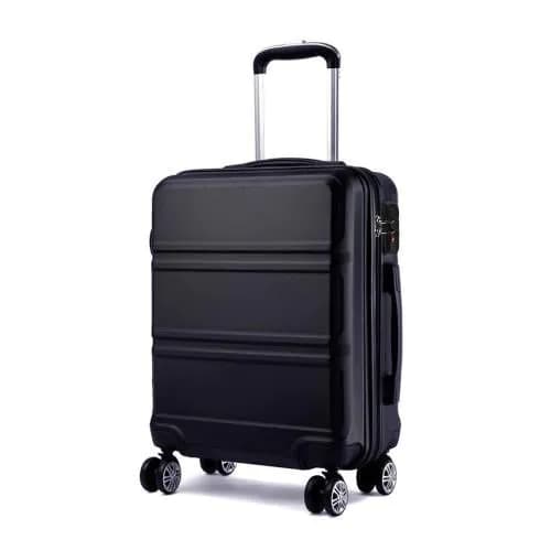 image-K1871-1L - Kono ABS Sculpted Horizontal Design 20 Inch Cabin Luggage - Black