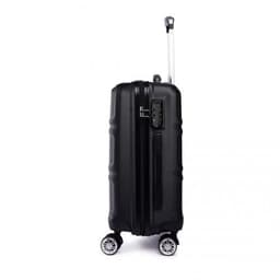 image-K1871-1L - Kono ABS Sculpted Horizontal Design 20 Inch Cabin Luggage - Black